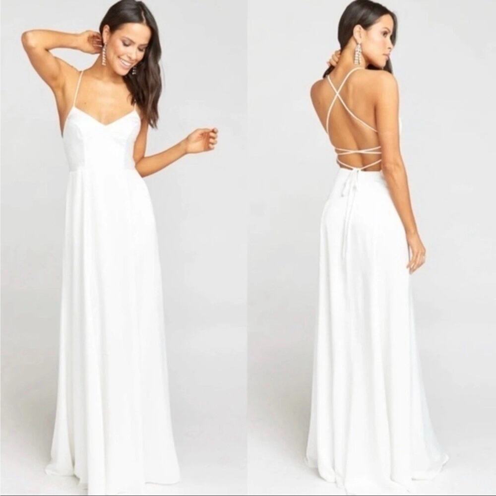 Show Me Your MuMu Godshaw Goddess Gown In Ivory Luxe Satin Size Small NWT!